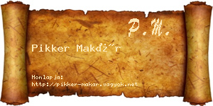 Pikker Makár névjegykártya